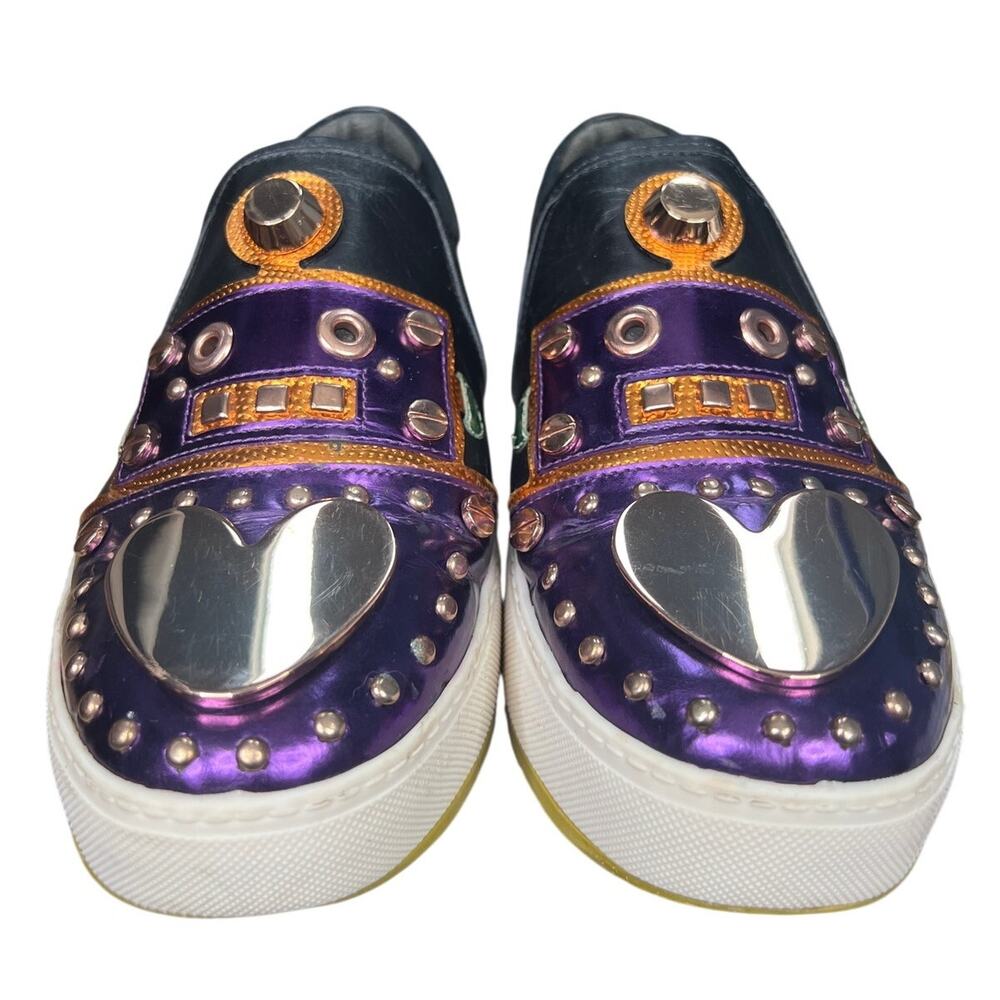 Ivy Kirzhner Bertha Black Leather Embellished Slip On Sneakers Size 7.5 - Picture 7 of 11